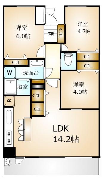 プレミスト天理の間取り画像