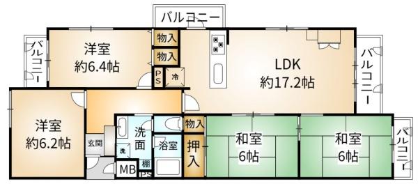 朝日プラザ生駒セントヒルズの間取り画像