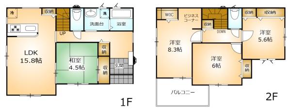 生駒郡斑鳩町目安北1丁目の新築一戸建の間取り画像
