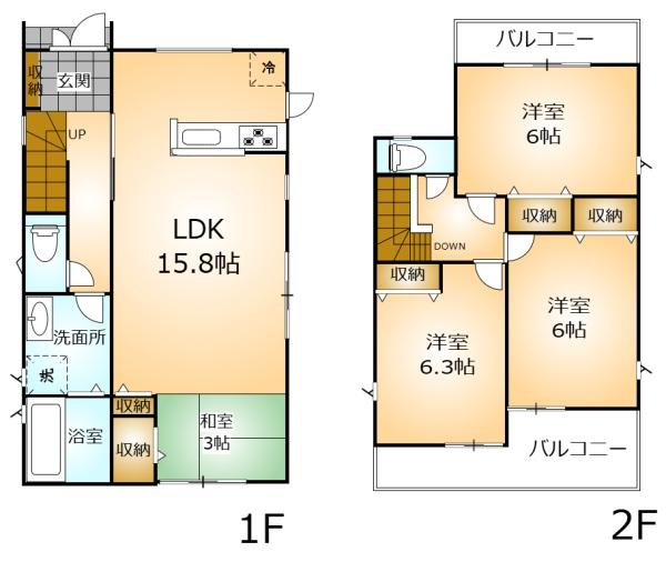 奈良市学園緑ヶ丘2丁目の新築一戸建の間取り画像