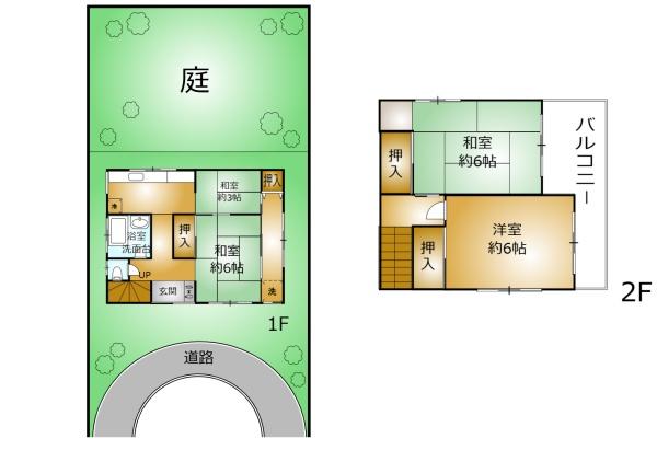 生駒市俵口町の中古一戸建の間取り画像