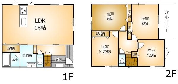 奈良市西大寺竜王町1丁目の新築一戸建の間取り画像