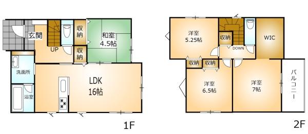 奈良市法蓮町の新築一戸建の間取り画像