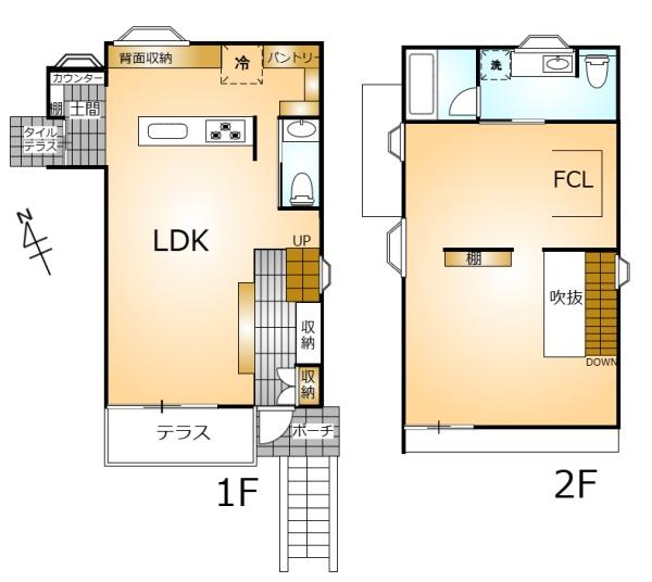 生駒郡三郷町立野北2丁目の中古一戸建の間取り画像