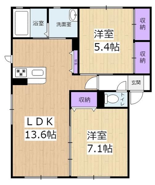 ウエストフィールドA棟の間取り画像