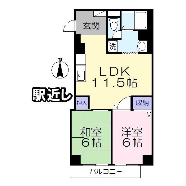 生駒市本町のマンションの間取り画像