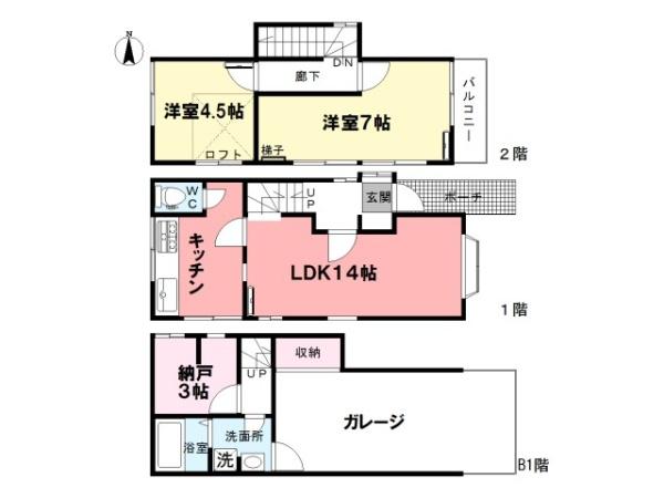 貸家下石神井1-9の間取り画像