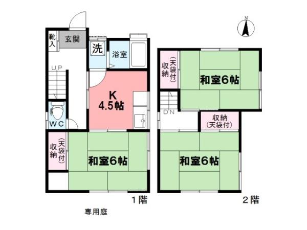 貸家清水3-4の間取り画像