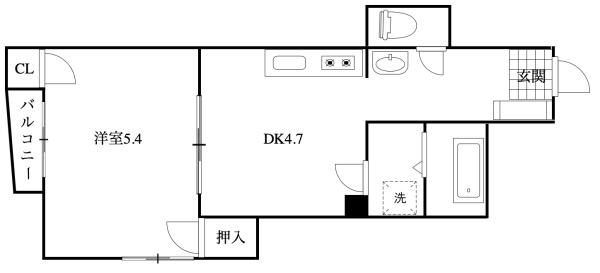 佐世保市勝富町のマンションの間取り画像