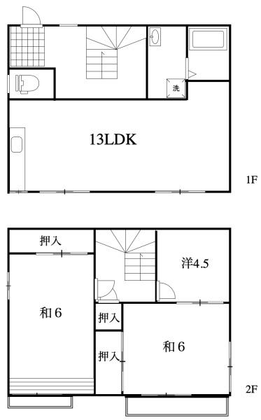 佐世保市藤原町の貸家の間取り画像