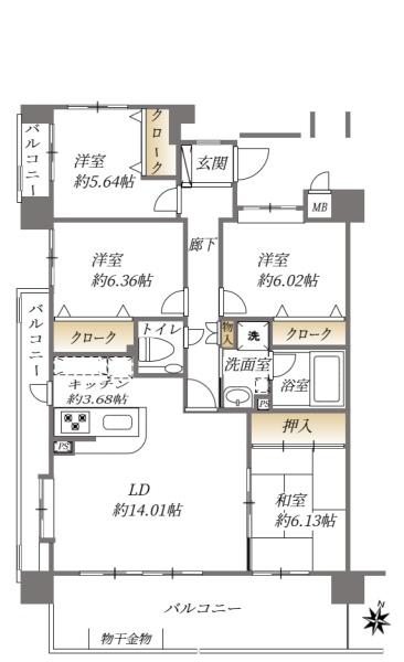 ユメックスマンション鍋島東の間取り画像