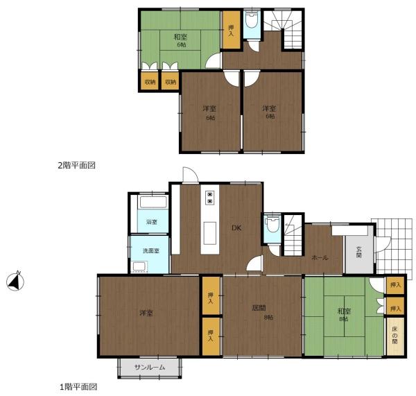 那珂川市片縄北２丁目の中古一戸建の間取り画像