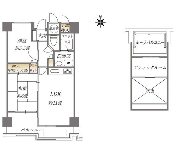 ロワールマンション室見川の間取り画像