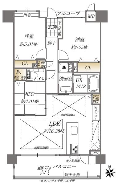 ザ・プレースひびきのウエストの間取り画像