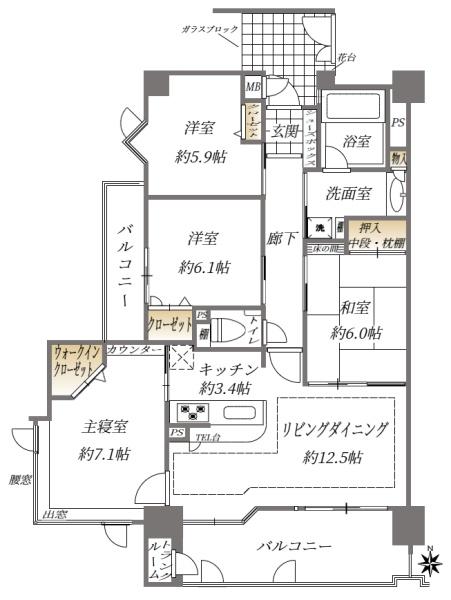 ロフティ小郡駅前の間取り画像