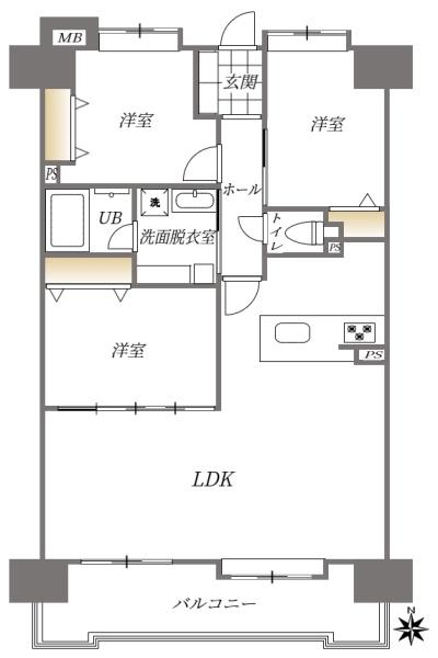 アムール板付7の間取り画像