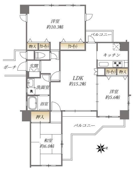 ハイツ室見の間取り画像