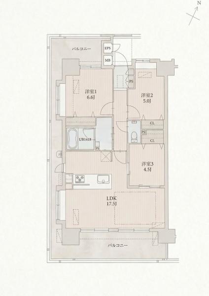 アルバガーデン伊都の杜Ⅲの間取り画像