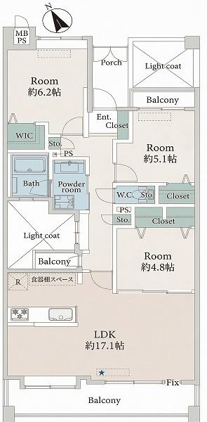 ファーネストヒルズ高宮インテルノの間取り画像