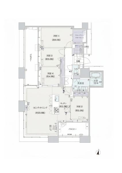 アイランドシティオーシャン&フォレストタワーレジデンスの間取り画像