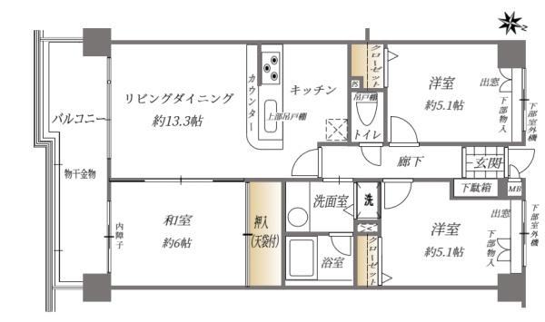 ラポール板付の間取り画像