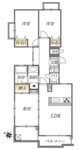 ロマネスク東油山アンベリールA-2号棟の間取り画像