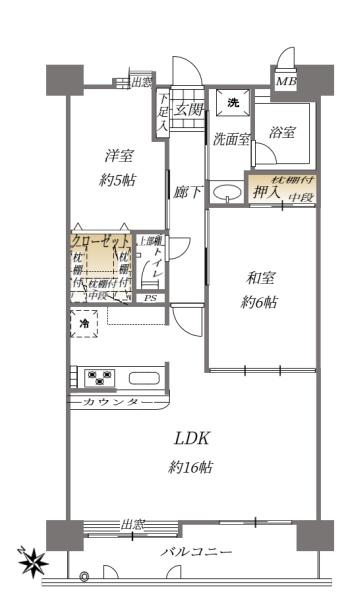 コアマンション井尻の間取り画像