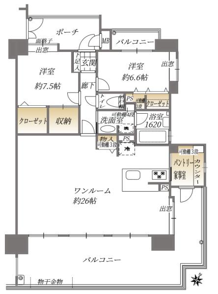 アメイズ飯塚ステーションレジデンスの間取り画像