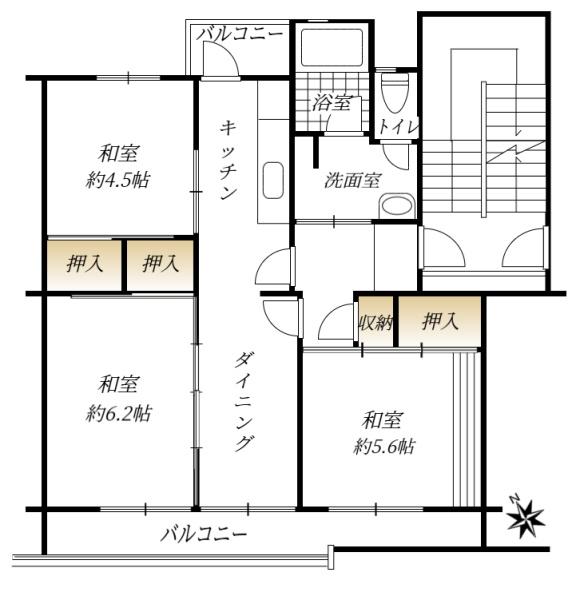 四箇田団地36号棟の間取り画像