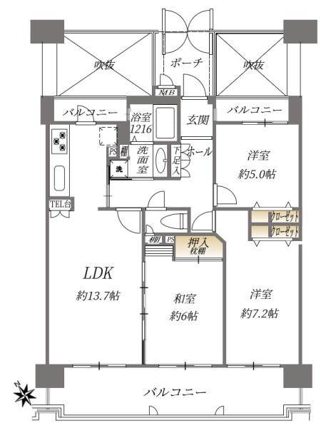 エイルヴィラ空港東の間取り画像