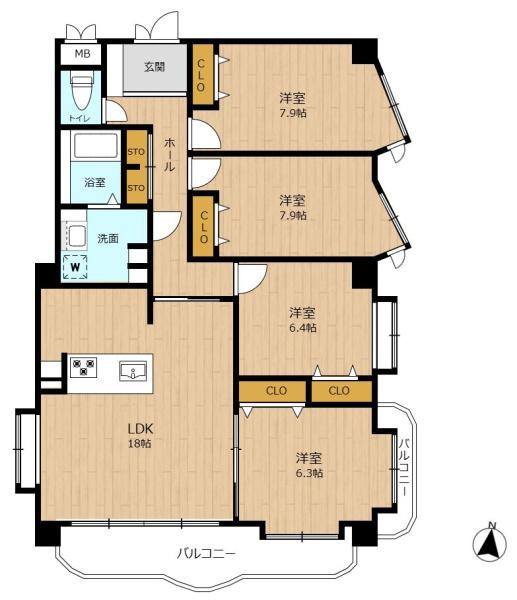 ライオンズマンション筑紫丘の間取り画像