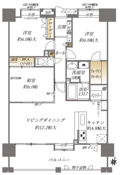 アンピール美しが丘Ⅱの間取り画像
