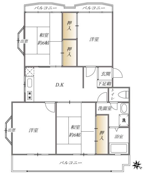 井尻中央マンションの間取り画像