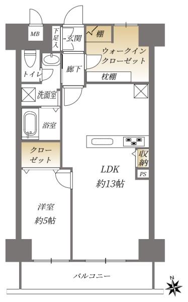 ライオンズマンション西公園第五の間取り画像