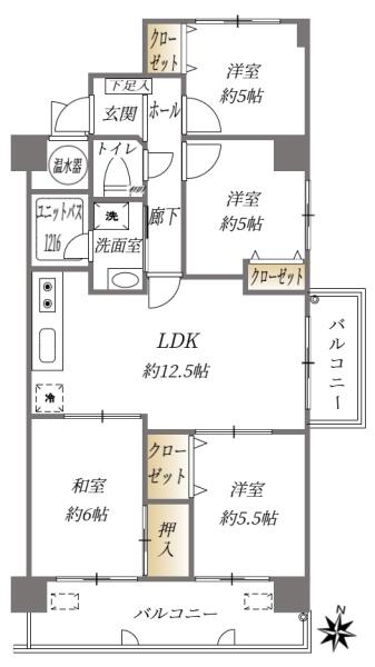 ロワールマンション前原２の間取り画像