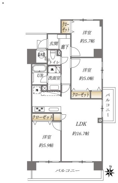 ロワールマンション前原２の間取り画像