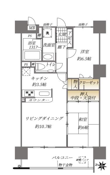 J’sMANSION西町グランドタワーの間取り画像