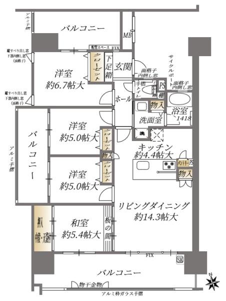 アンピール弥生が丘駅前の間取り画像