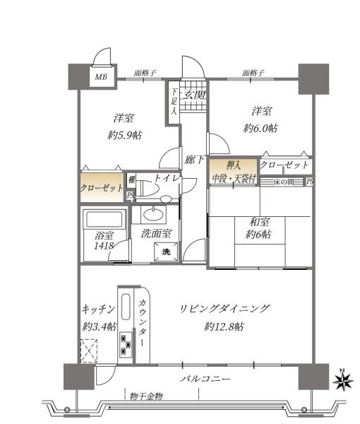 J’ｓマンション伊岐須ガーデンの間取り画像