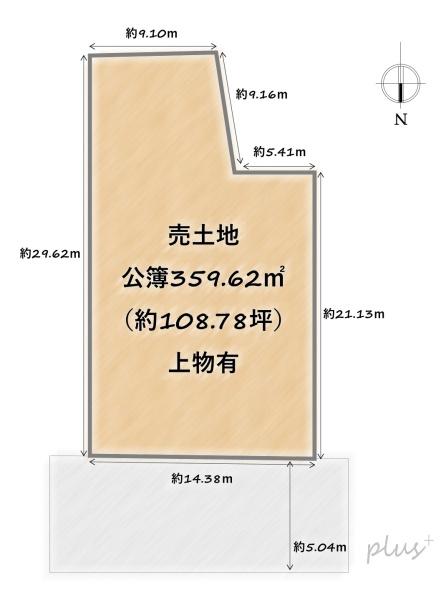 京都市右京区山越巽町の新築一戸建の区画図画像