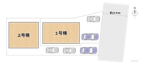 京都市北区大宮南椿原町の新築一戸建の区画図画像