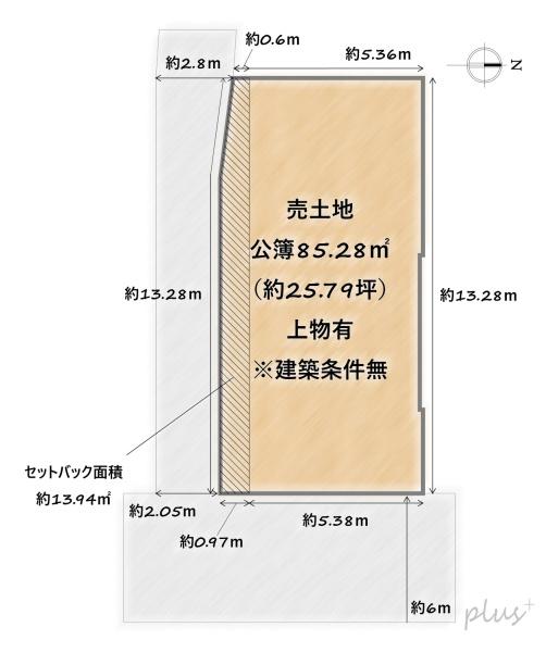 京都市中京区西ノ京中御門東町の土地の間取り画像
