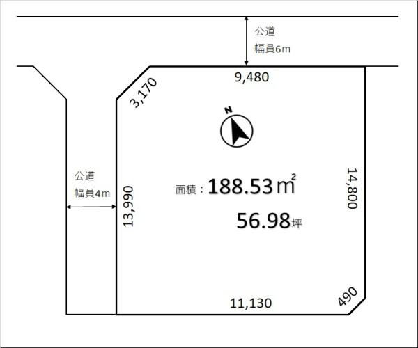 西条市丹原町関屋　売土地の間取り画像