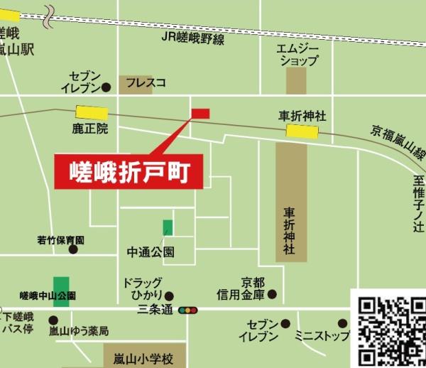 京都市右京区嵯峨折戸町の新築一戸建の現地案内図画像
