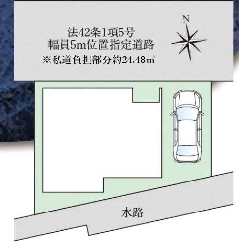 京都市右京区嵯峨野千代ノ道町の新築一戸建の区画図画像