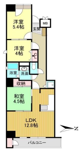 ベル・クローチェ京都洛央　中古マンションの間取り画像