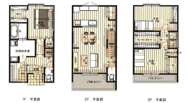 京都市右京区西院追分町の新築一戸建の間取り画像