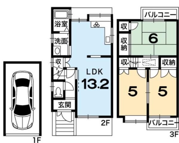 京都市右京区嵯峨野六反田町の中古一戸建の間取り画像