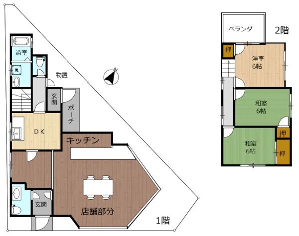 京都市右京区常盤神田町の中古一戸建の間取り画像