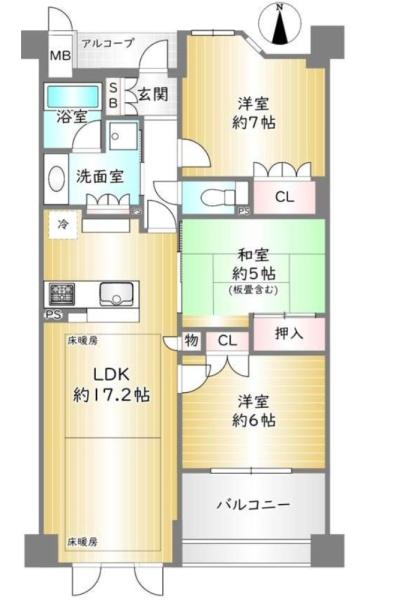 ローレルコート京都北野の間取り画像